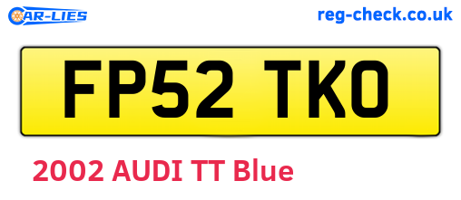 FP52TKO are the vehicle registration plates.