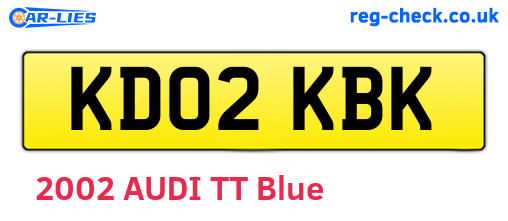 KD02KBK are the vehicle registration plates.