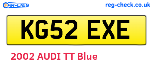 KG52EXE are the vehicle registration plates.