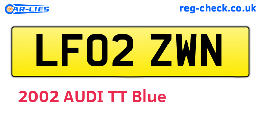 LF02ZWN are the vehicle registration plates.