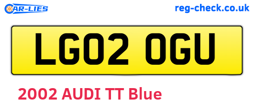 LG02OGU are the vehicle registration plates.