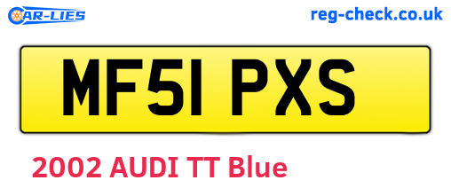 MF51PXS are the vehicle registration plates.
