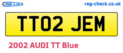 TT02JEM are the vehicle registration plates.