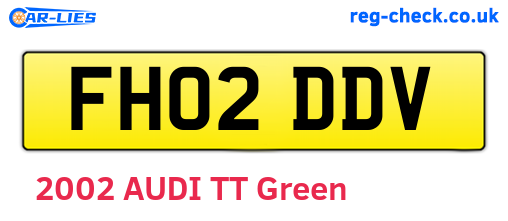 FH02DDV are the vehicle registration plates.