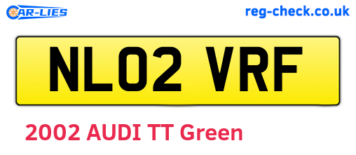 NL02VRF are the vehicle registration plates.