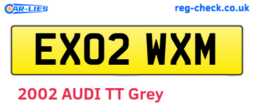EX02WXM are the vehicle registration plates.