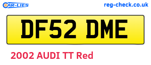 DF52DME are the vehicle registration plates.