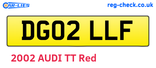 DG02LLF are the vehicle registration plates.