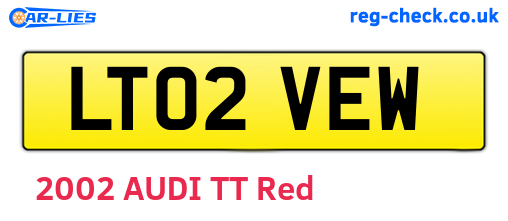 LT02VEW are the vehicle registration plates.