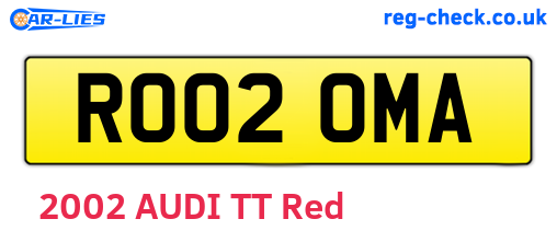 RO02OMA are the vehicle registration plates.