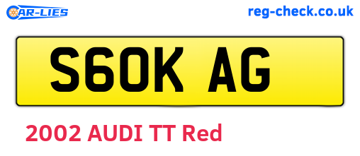 S60KAG are the vehicle registration plates.