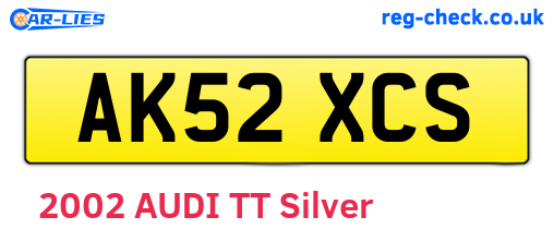 AK52XCS are the vehicle registration plates.