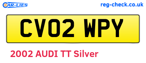 CV02WPY are the vehicle registration plates.
