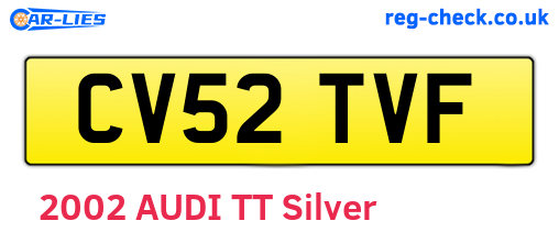 CV52TVF are the vehicle registration plates.