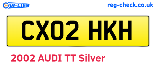 CX02HKH are the vehicle registration plates.