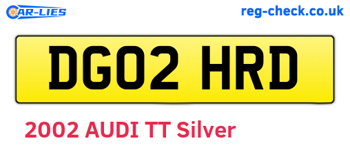 DG02HRD are the vehicle registration plates.