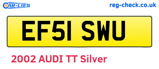 EF51SWU are the vehicle registration plates.