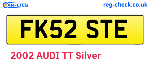 FK52STE are the vehicle registration plates.