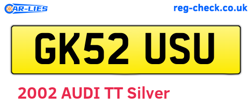 GK52USU are the vehicle registration plates.