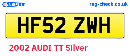 HF52ZWH are the vehicle registration plates.