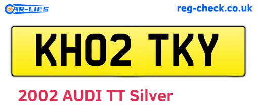 KH02TKY are the vehicle registration plates.