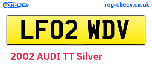 LF02WDV are the vehicle registration plates.