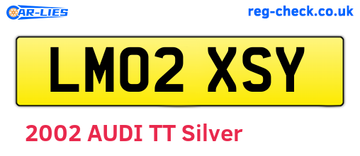 LM02XSY are the vehicle registration plates.