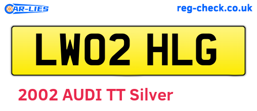 LW02HLG are the vehicle registration plates.
