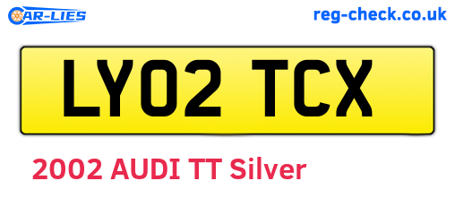 LY02TCX are the vehicle registration plates.