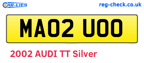 MA02UOO are the vehicle registration plates.