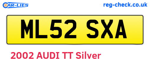 ML52SXA are the vehicle registration plates.