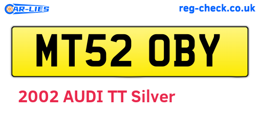 MT52OBY are the vehicle registration plates.