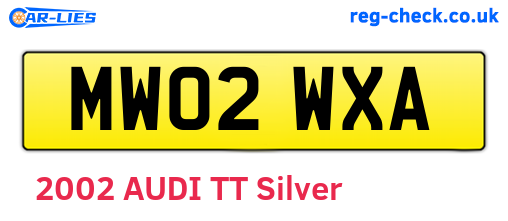 MW02WXA are the vehicle registration plates.