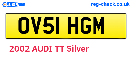 OV51HGM are the vehicle registration plates.