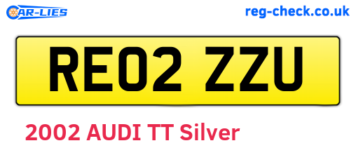 RE02ZZU are the vehicle registration plates.