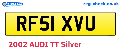 RF51XVU are the vehicle registration plates.