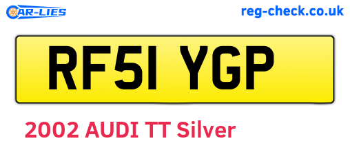 RF51YGP are the vehicle registration plates.