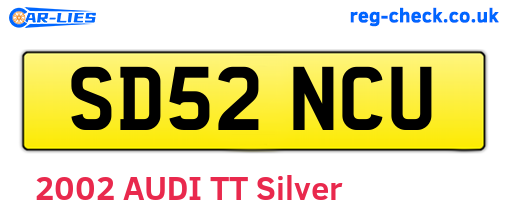 SD52NCU are the vehicle registration plates.