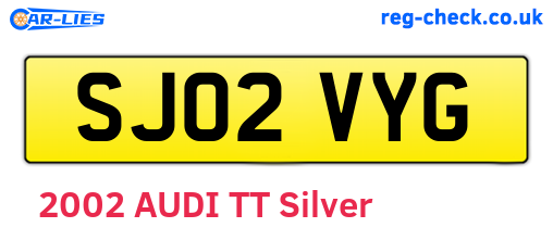 SJ02VYG are the vehicle registration plates.
