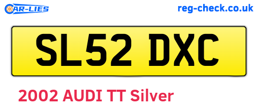 SL52DXC are the vehicle registration plates.