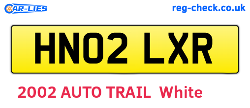 HN02LXR are the vehicle registration plates.