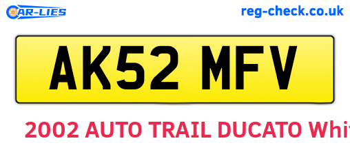 AK52MFV are the vehicle registration plates.