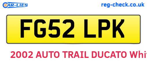 FG52LPK are the vehicle registration plates.