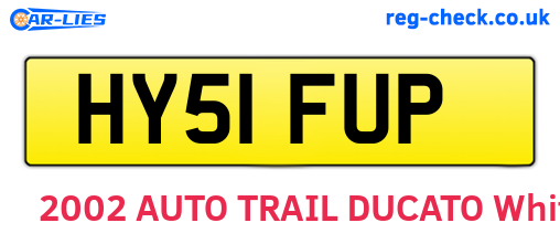 HY51FUP are the vehicle registration plates.