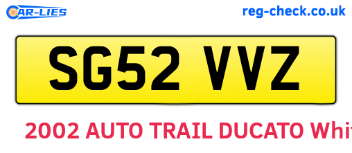 SG52VVZ are the vehicle registration plates.