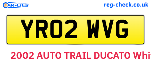 YR02WVG are the vehicle registration plates.