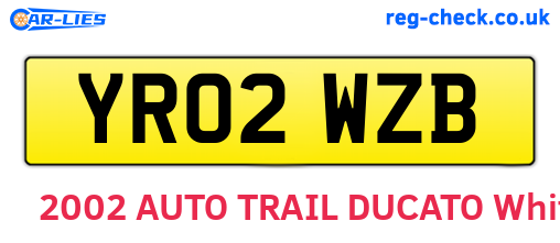 YR02WZB are the vehicle registration plates.