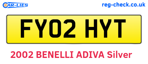 FY02HYT are the vehicle registration plates.