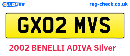 GX02MVS are the vehicle registration plates.