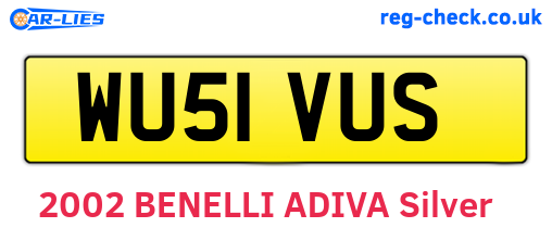 WU51VUS are the vehicle registration plates.